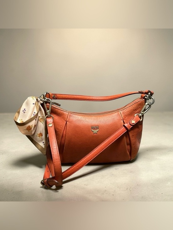 MCM Handbags - MCM Logo-Lined Zip Top Shoulder Bag EUC!!!